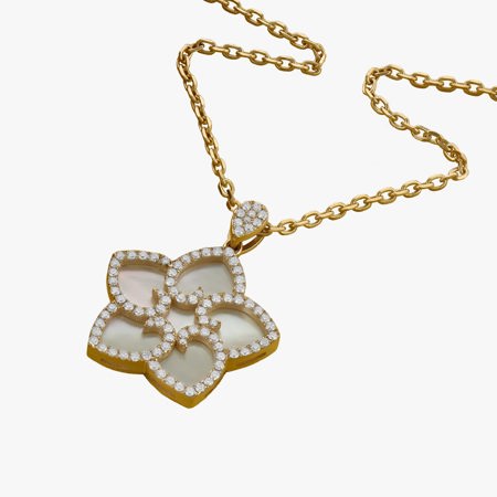 Five-Petal Megan Mother-of-Pearl Jewelry Pendant